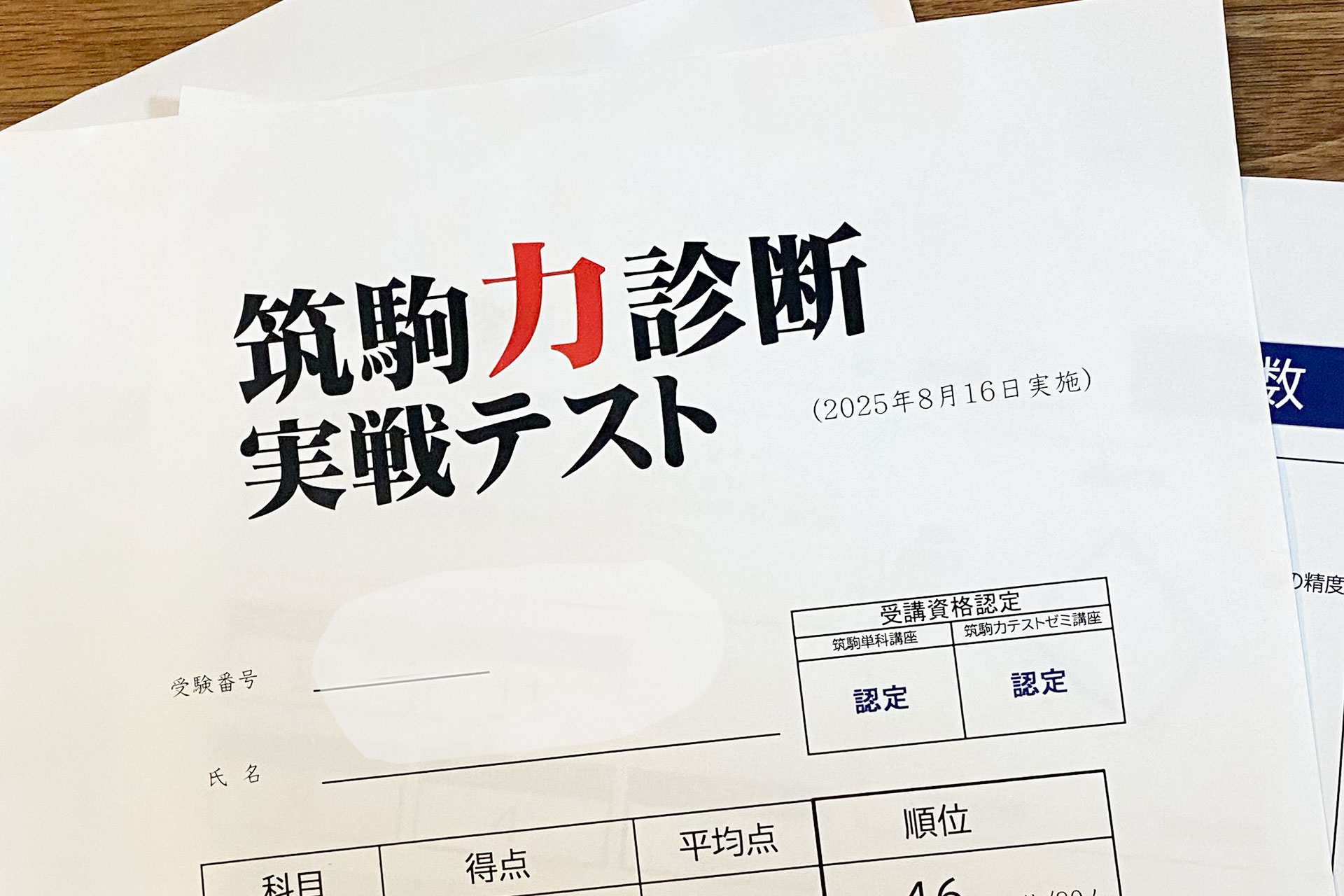 【小6受験生】SPICA筑駒力診断のテストレポート
